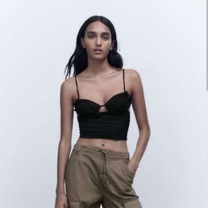 Zara Black Crop top with tags